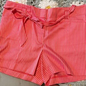 Loft Striped Pink/Coral Tie-Waist Women’s Shorts